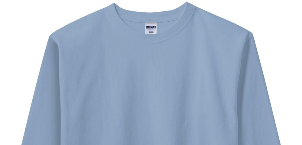 しっかり感のある2.2cm巾の襟リブ<br>ダブルステッチ仕様