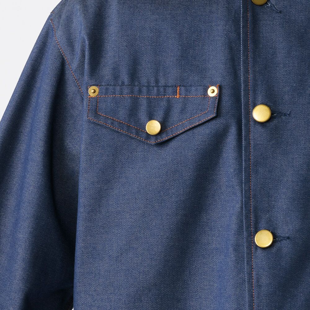 右胸ペン差し穴付き飾りフラップ