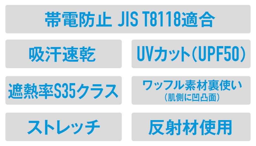 帯電防止　JIS T8118適合