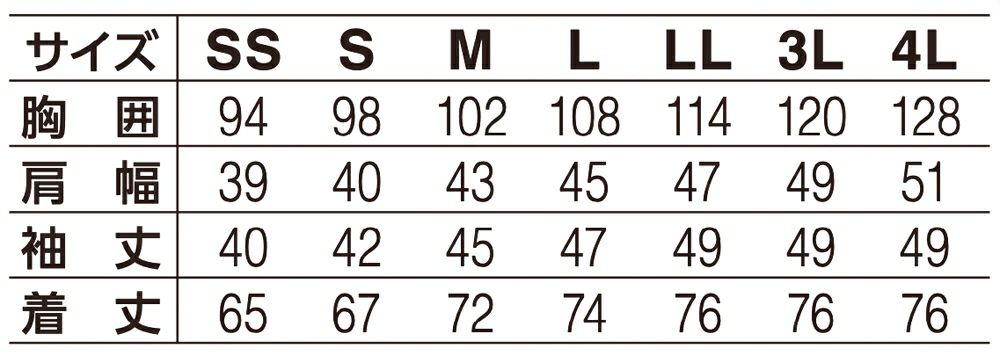 サイズ表