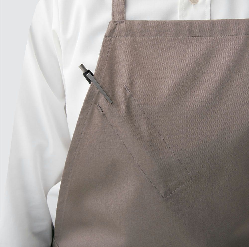 胸当て裏側ペン差しポケット