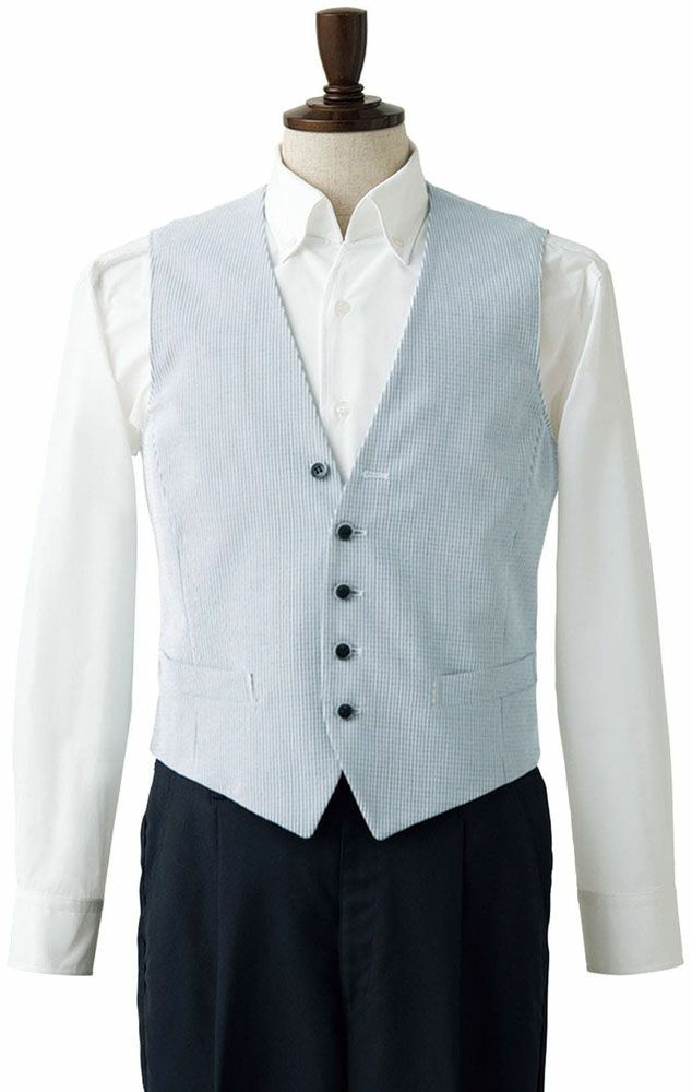 ストライプ ホワイト×サックス