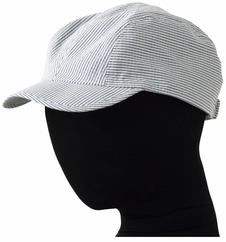 ストライプ ホワイト×サックス