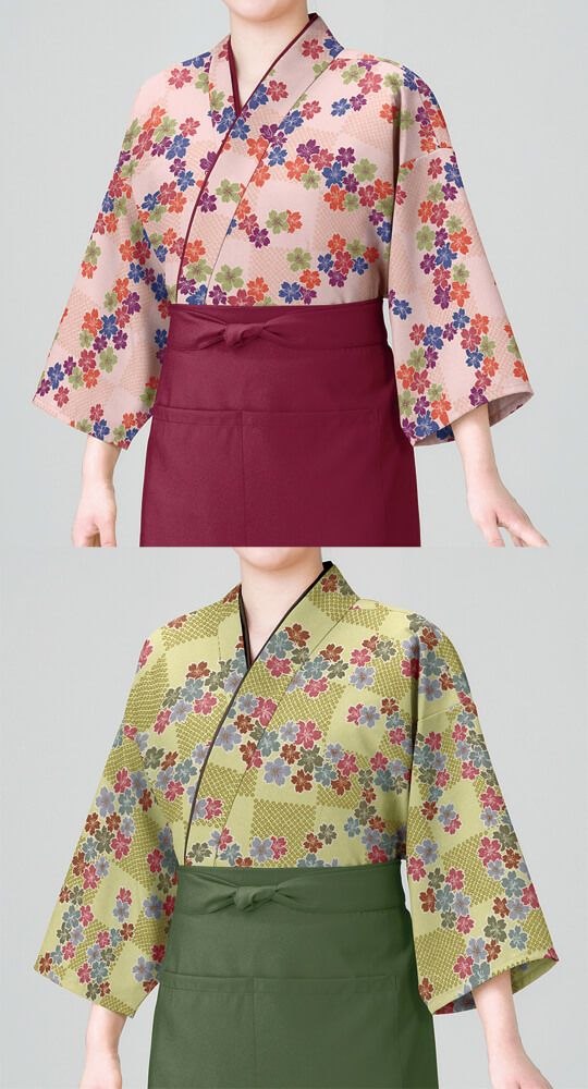 【日本製】本手染め作務衣・上着 [桜市松疋田] [女性用] [KY-SJ4311-SJ4310]