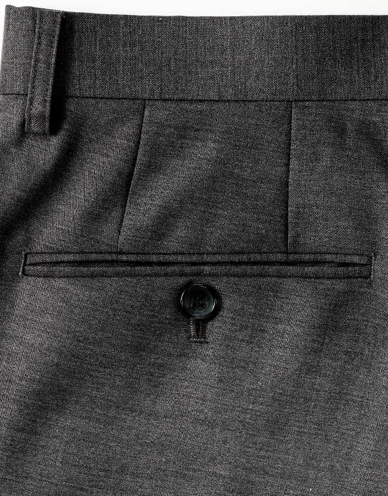 後ろのポケットは小物の収納に便利なボタン付き