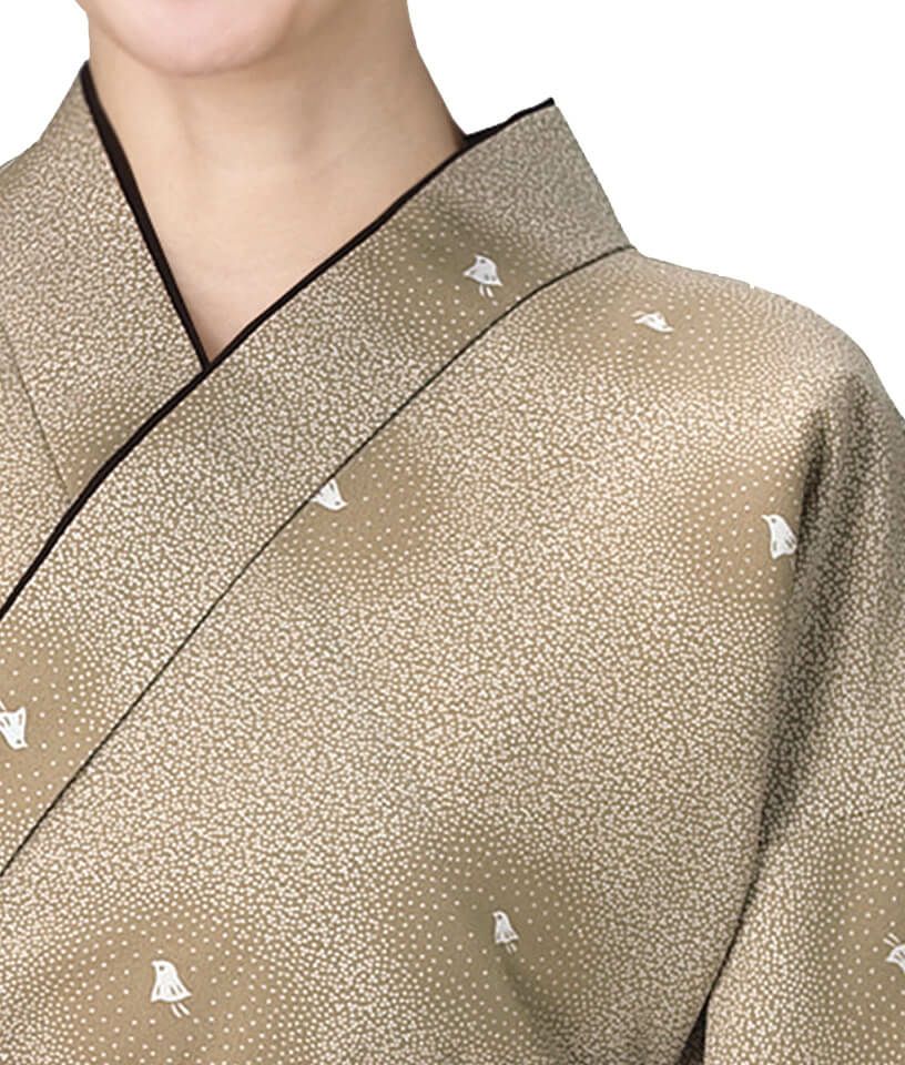 作務衣・ベージュのアップ写真