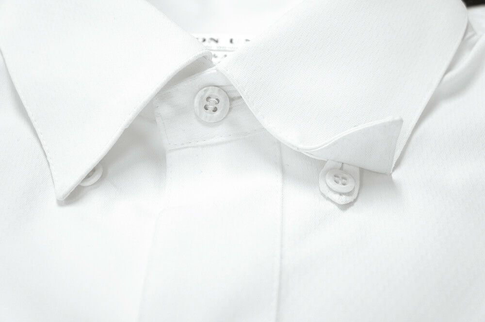 衿先がはねない隠しボタン付き。