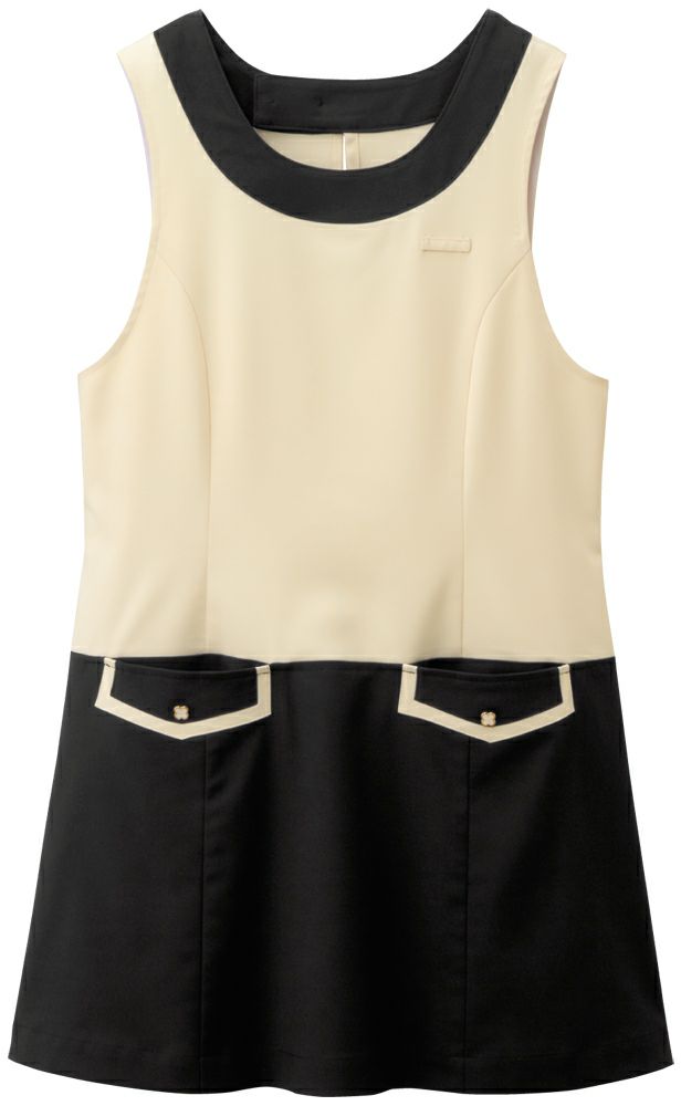 レディース・エプロンドレス [BNUN-00912-72]<br>ライトベージュ×黒