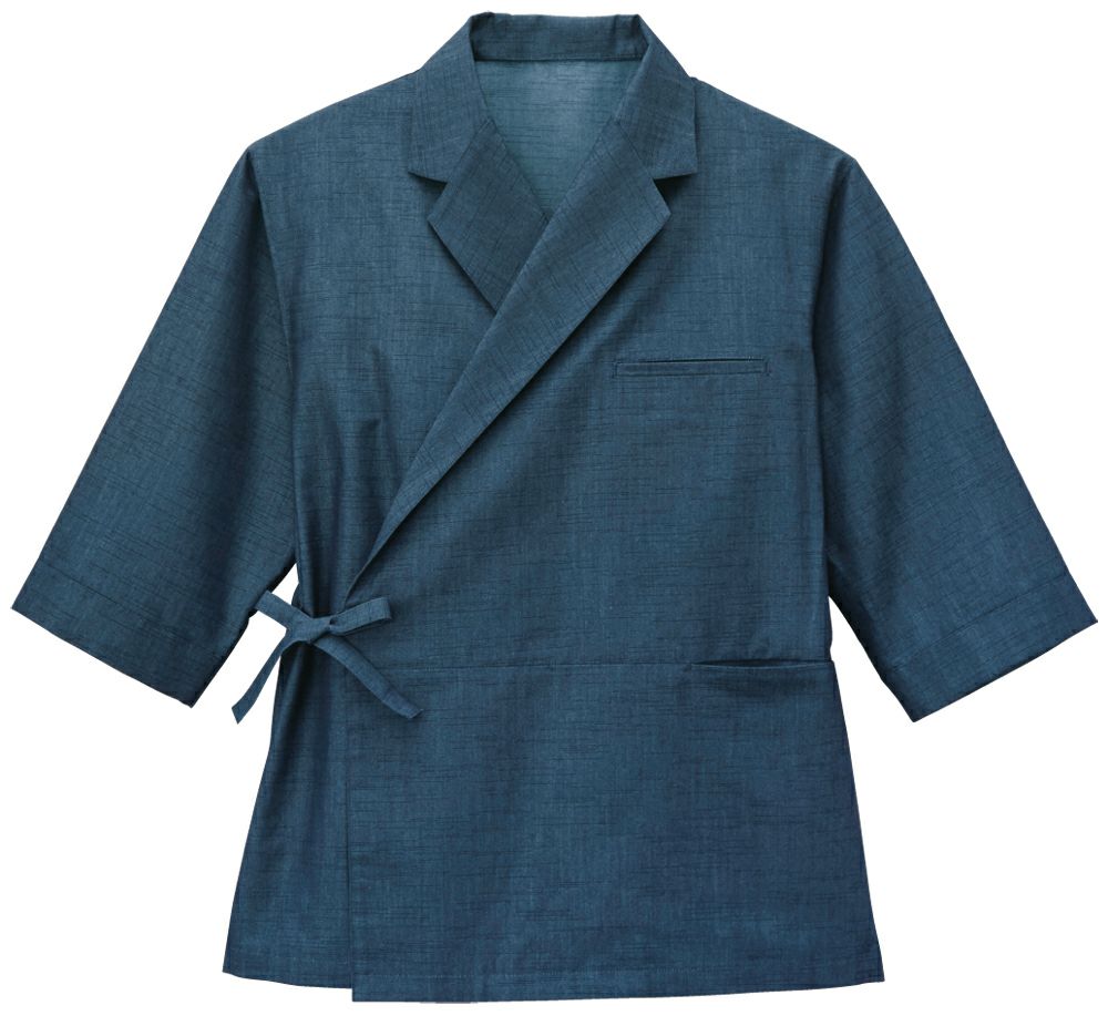 男女兼用・和風テーラードシャツ [BNUN-41308-17]<br>藍