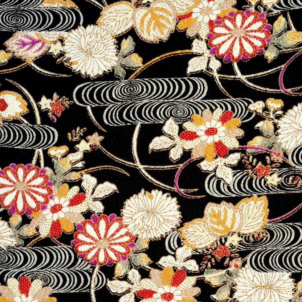 観世水柄（衿・袖部分）