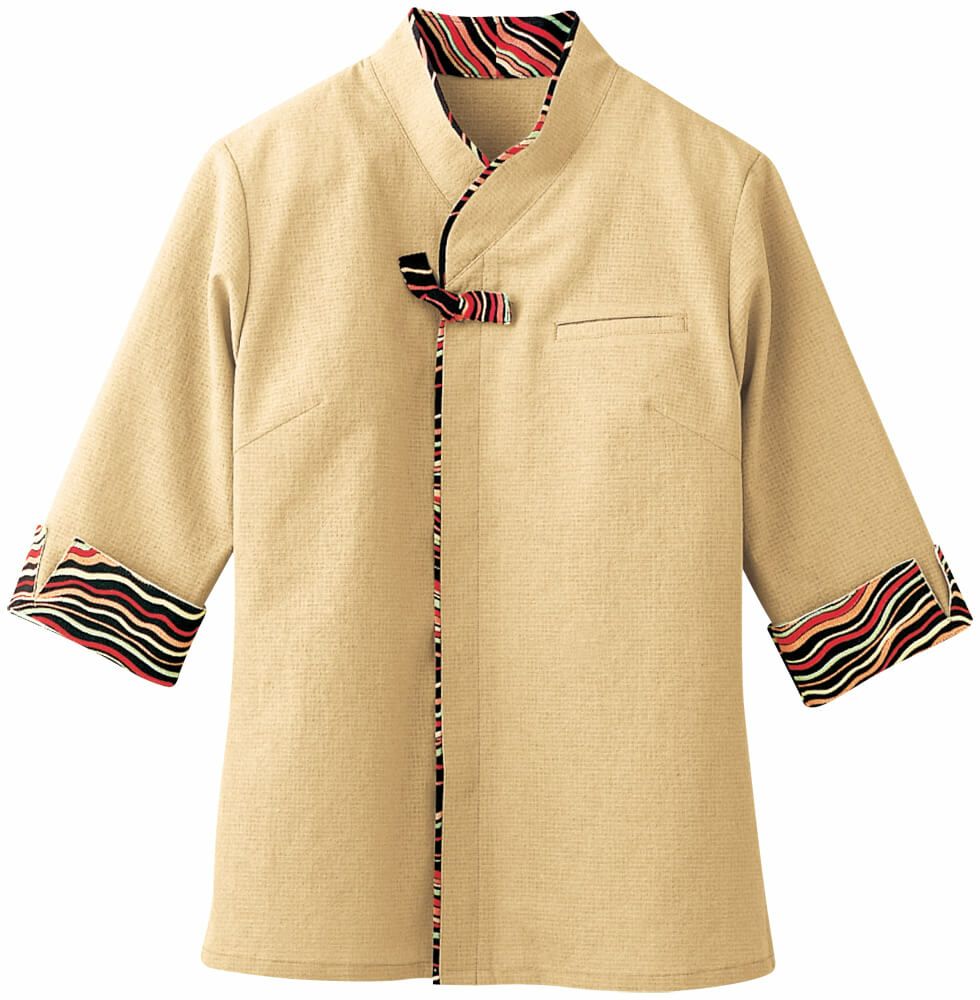 レディース・和風シャツ（なみなみ柄） [BNUN-44204-71]<br>湯葉