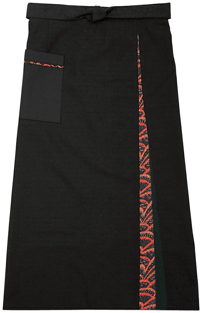 男女兼用・前掛け（長） [BNUN-47319-99]<br>黒