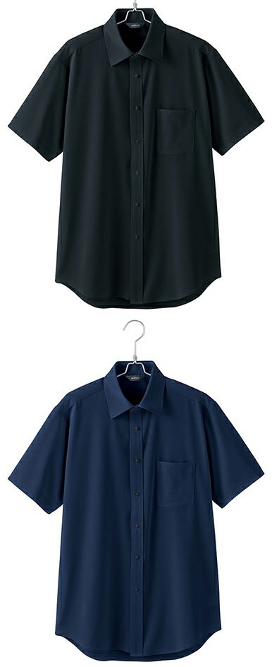 北陸の素材力 スーパーノーアイロン・メンズ半袖シャツ（ノーアイロン）（透け防止） [AZ-634250]