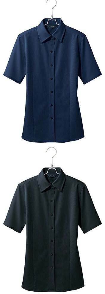 北陸の素材力 スーパーノーアイロン・半袖ブラウス（ノーアイロン）（透け防止） [AZ-634200]