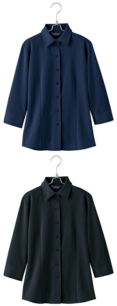 北陸の素材力 スーパーノーアイロン・七分袖ブラウス（ノーアイロン）（透け防止） [AZ-634207]