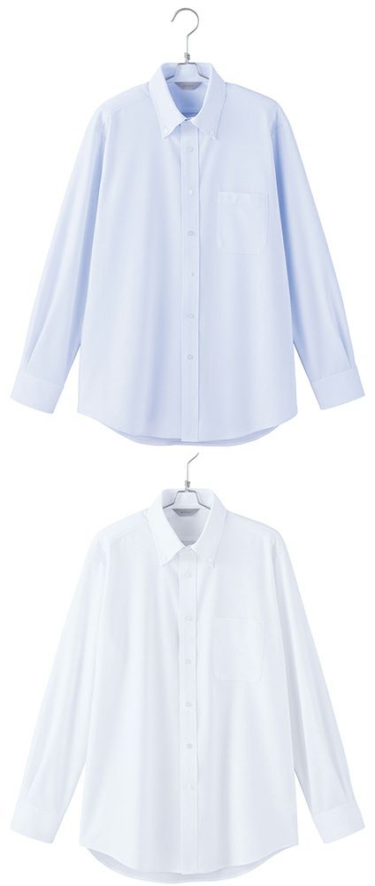 北陸の素材力 スーパーノーアイロン・メンズ長袖ボタンダウンシャツ（ノーアイロン） [AZ-634061]