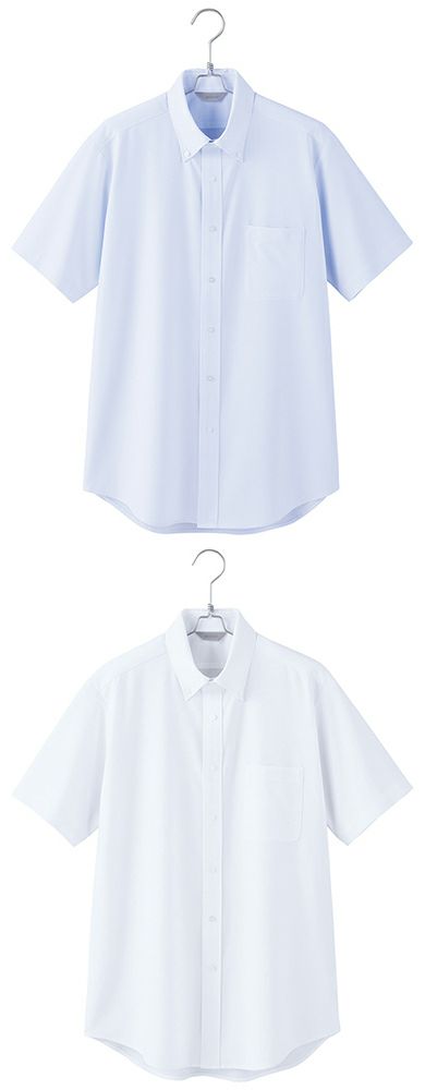 北陸の素材力 スーパーノーアイロン・メンズ半袖ボタンダウンシャツ（ノーアイロン） [AZ-634060]