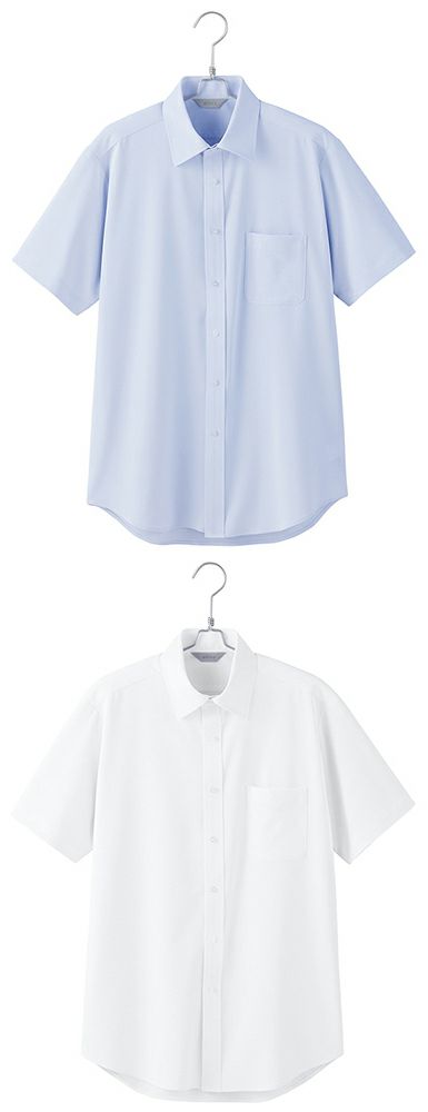 北陸の素材力 スーパーノーアイロン・メンズ半袖シャツ（ノーアイロン）（透け防止） [AZ-634150]