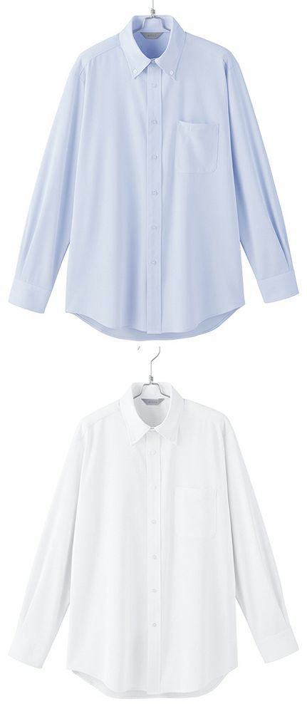 北陸の素材力 スーパーノーアイロン・メンズ長袖ボタンダウンシャツ（ノーアイロン）（透け防止） [AZ-634161]