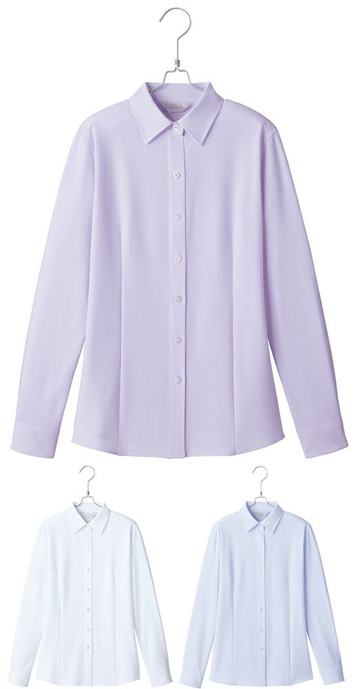 北陸の素材力 スーパーノーアイロン・長袖ブラウス（ノーアイロン） [AZ-HCB4001]