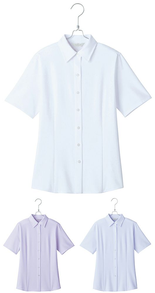 北陸の素材力 スーパーノーアイロン・半袖ブラウス（ノーアイロン） [AZ-HCB4000]