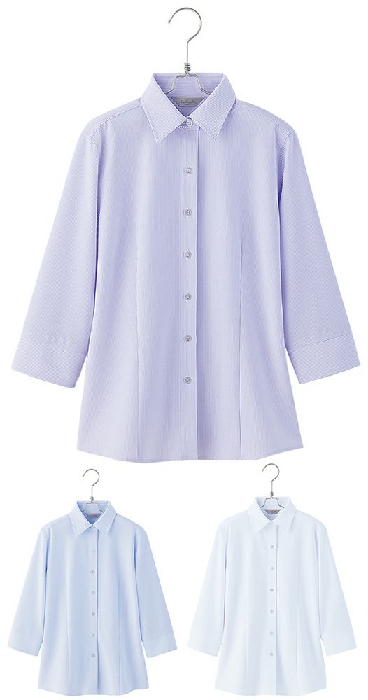 北陸の素材力 スーパーノーアイロン・七分袖ブラウス（ノーアイロン） [AZ-HCB4007]