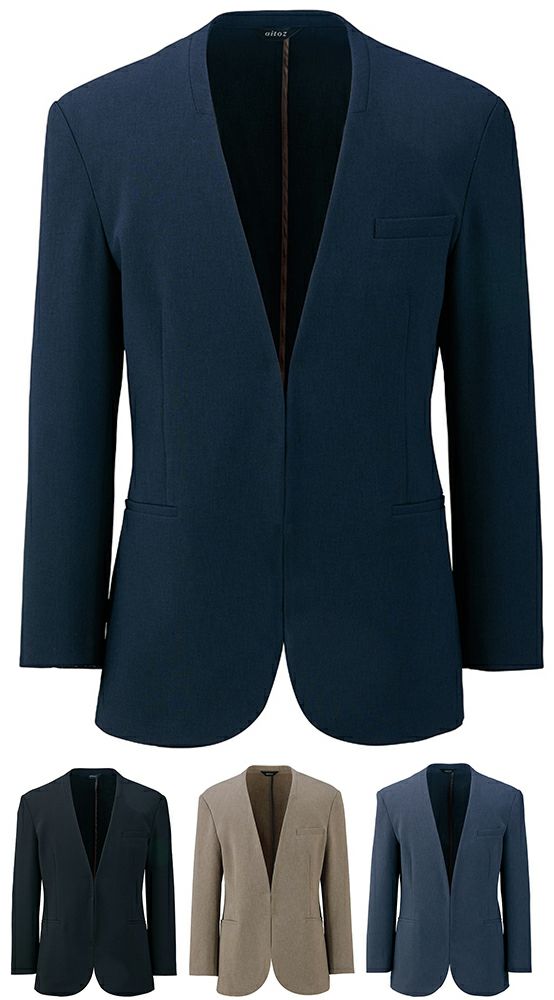 北陸の素材力2WAYストレッチスーツ・メンズノーカラージャケット [AZ-630055]