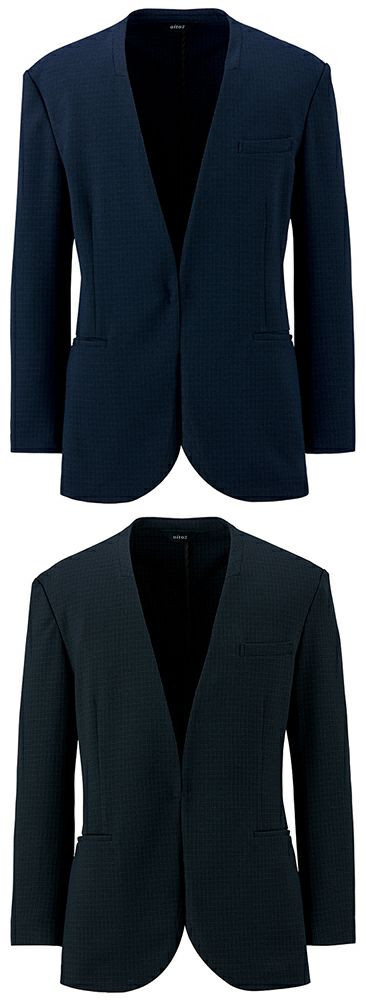 エコトラッドチェックスーツ・メンズノーカラージャケット [AZ-46055]