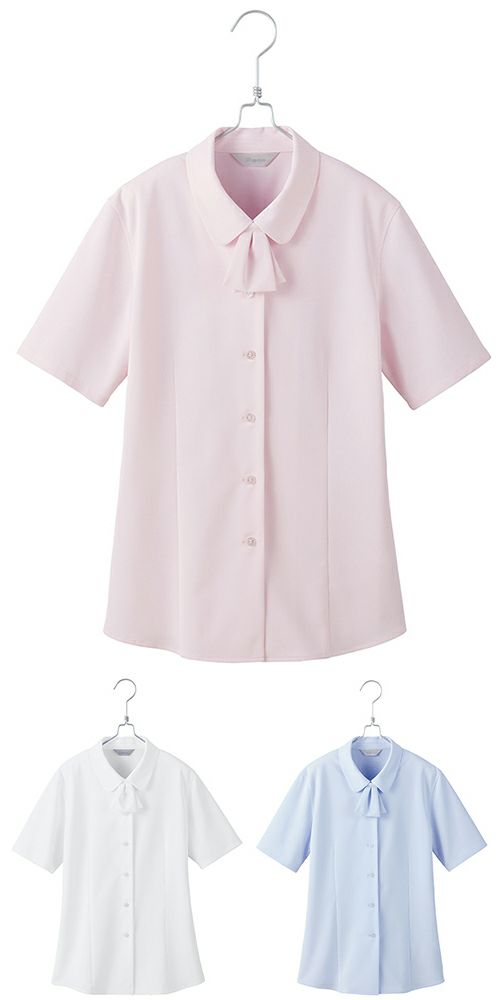 北陸の素材力 スーパーノーアイロン・半袖ブラウス（ノーアイロン）（透け防止） [AZ-HCB4110]