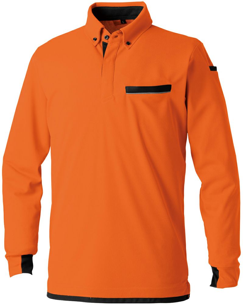 7335シリーズ]（JIS T8118規格適合・制電）長袖ポロシャツ（ボタン